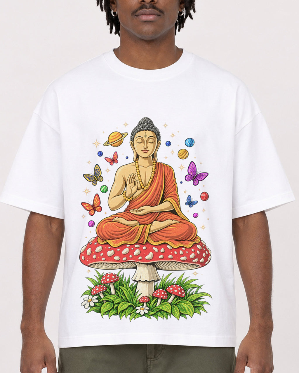 Mockup Boxy Heavyweight Tee White male close-up 04