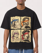 Mockup Boxy Heavyweight Tee Black male close-up 15