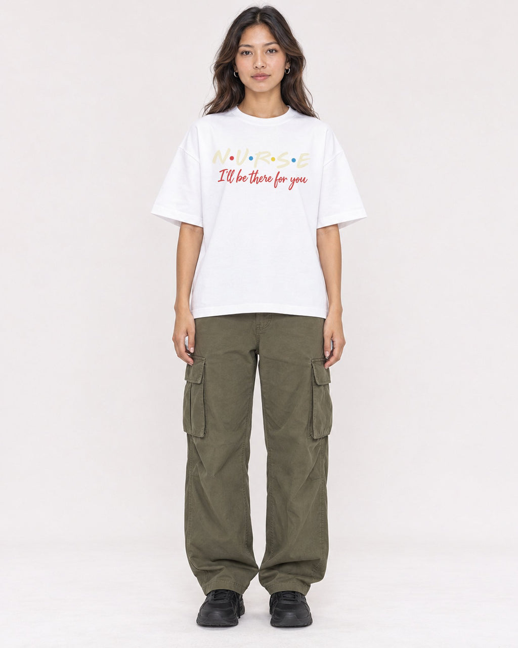 Mockup Boxy Heavyweight Tee White female full-body 02