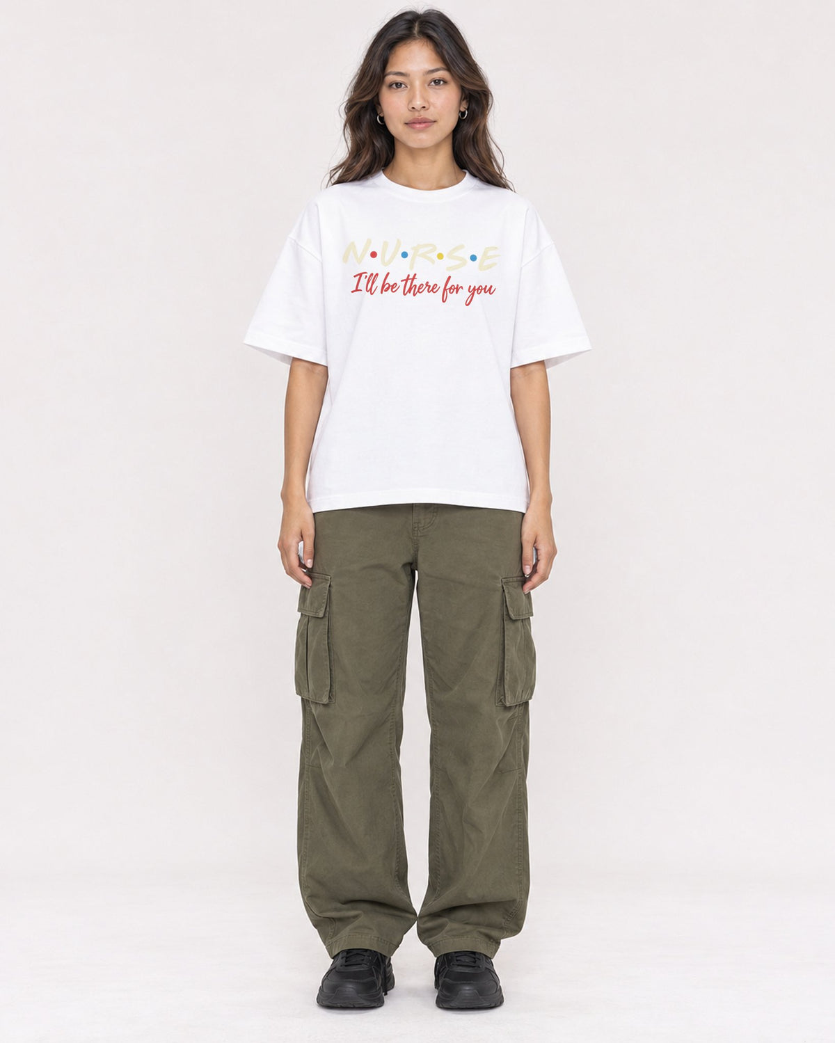 Mockup Boxy Heavyweight Tee White female full-body 02