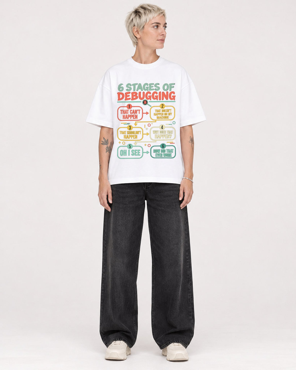 Mockup Boxy Heavyweight Tee White female full-body 48