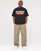 Mockup Boxy Heavyweight Tee Black male full-body 44