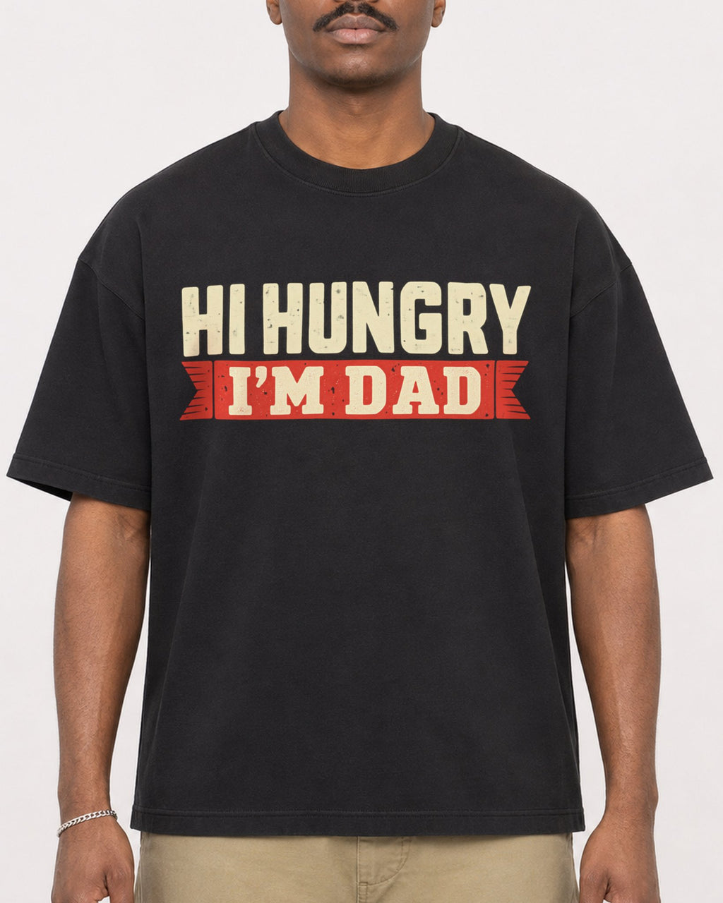 Mockup Boxy Heavyweight Tee Black male close-up 44