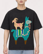 Mockup Boxy Heavyweight Tee Black male close-up 01