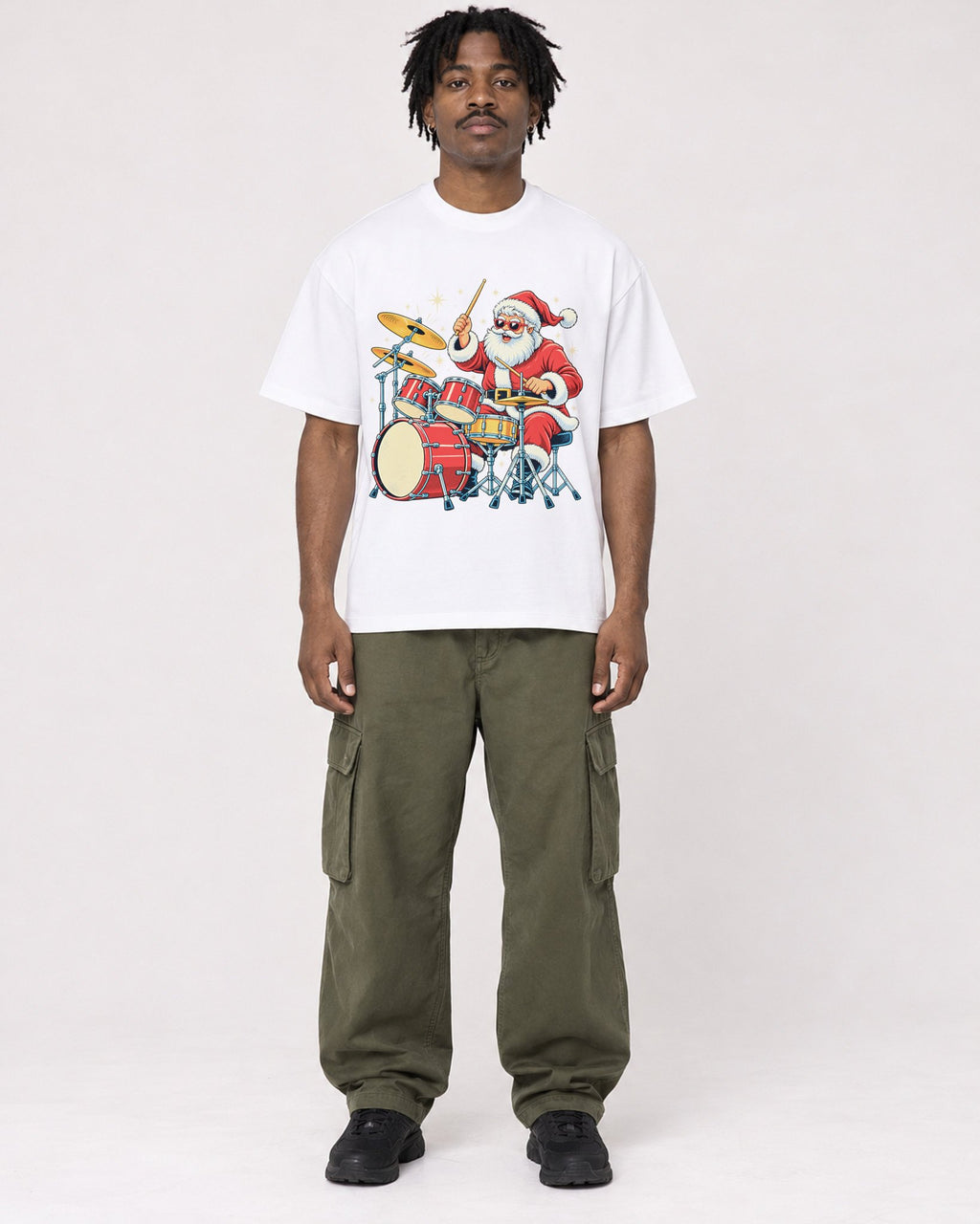 Mockup Boxy Heavyweight Tee White male full-body 04
