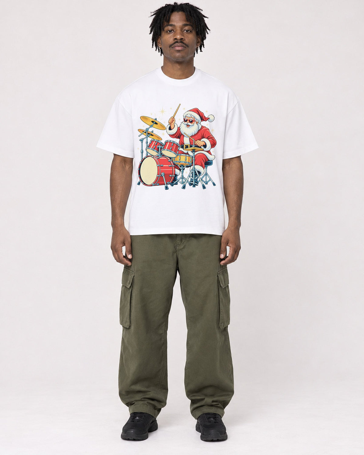 Mockup Boxy Heavyweight Tee White male full-body 04
