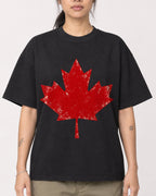 Mockup Boxy Heavyweight Tee Black female close-up 42