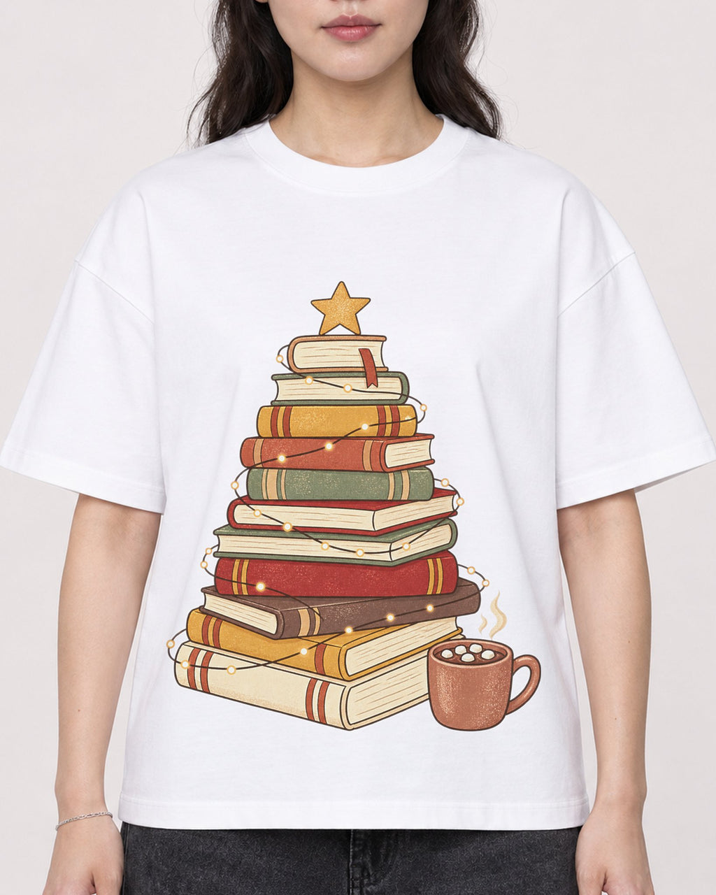 Mockup Boxy Heavyweight Tee White female close-up 03