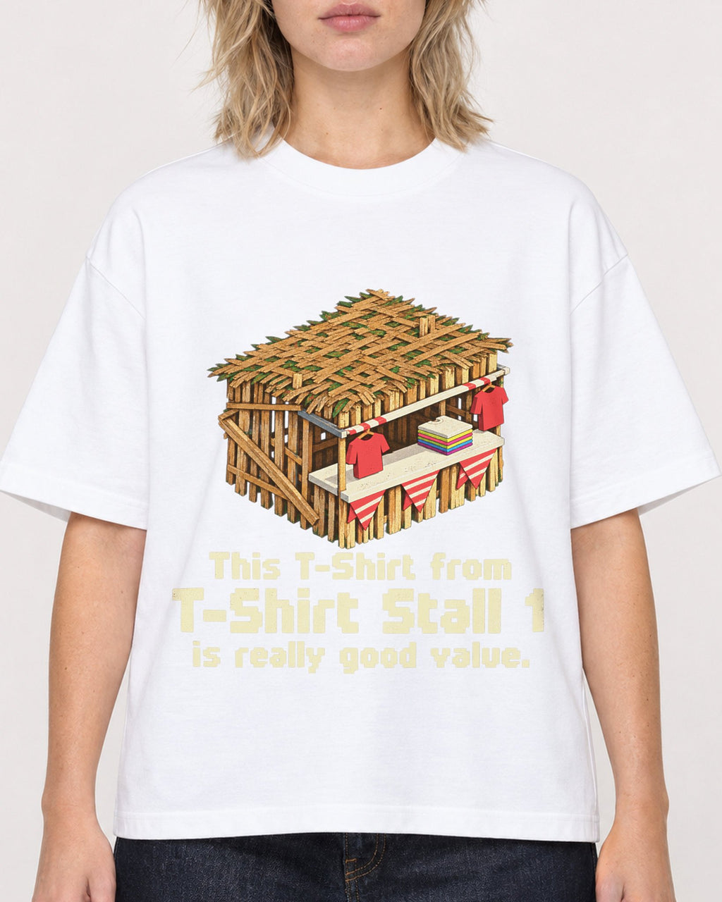 Mockup Boxy Heavyweight Tee White female close-up 19