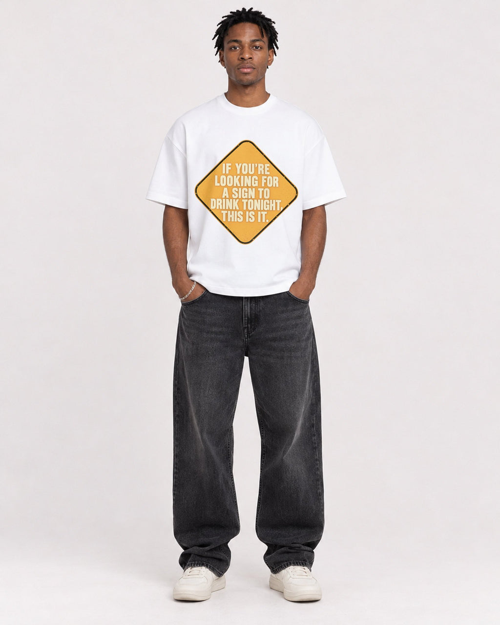 Mockup Boxy Heavyweight Tee White male full-body 05