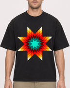 Mockup Boxy Heavyweight Tee Black male close-up 08
