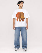 Mockup Boxy Heavyweight Tee White male full-body 02