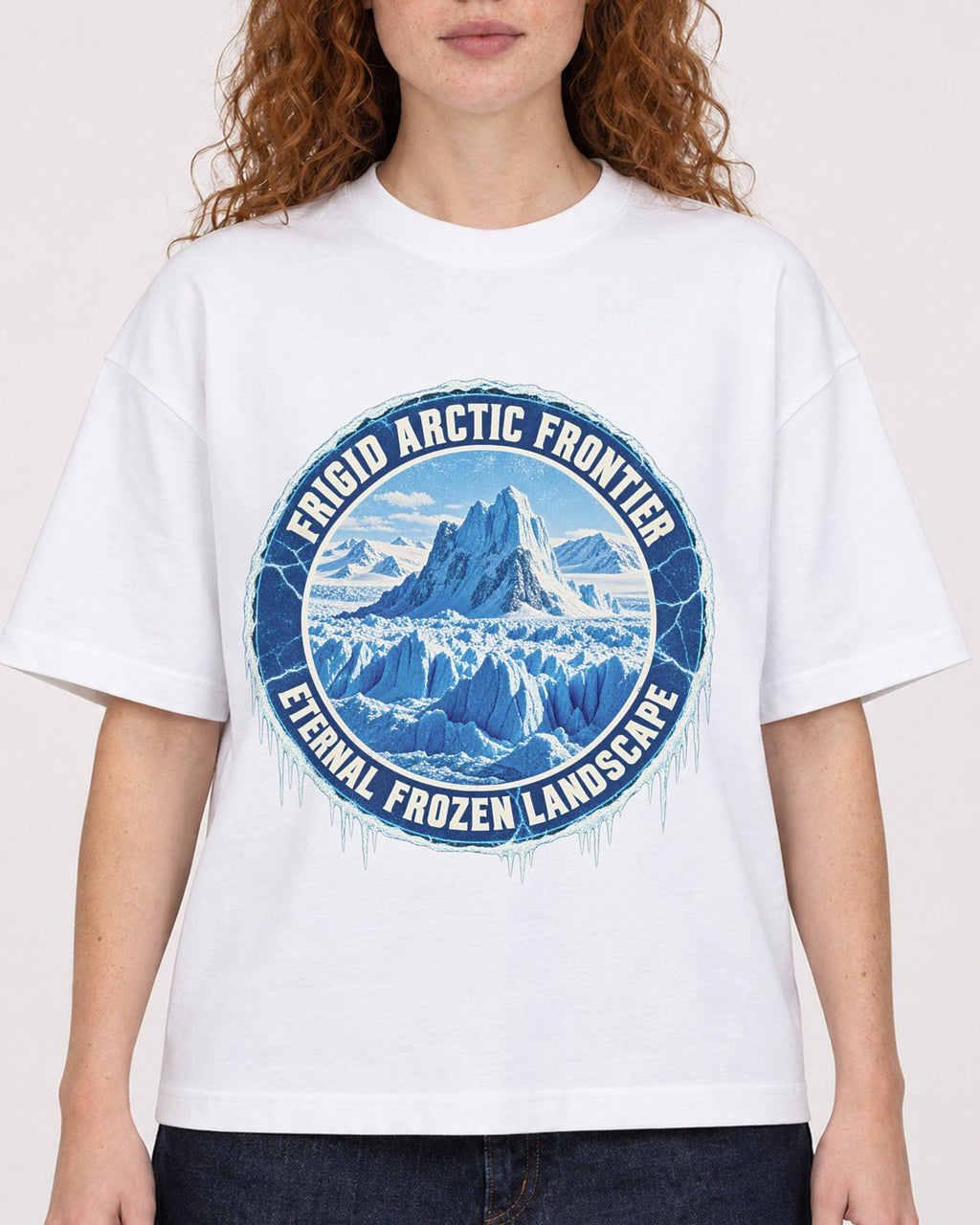 Mockup Boxy Heavyweight Tee White female close-up 09