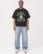 Mockup Boxy Heavyweight Tee Black male full-body 25