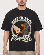 Mockup Boxy Heavyweight Tee Black male close-up 32