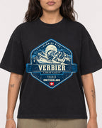Mockup Boxy Heavyweight Tee Black female close-up 06