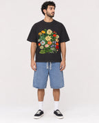 Mockup Boxy Heavyweight Tee Black male full-body 27