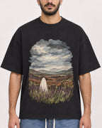 Mockup Boxy Heavyweight Tee Black male close-up 07