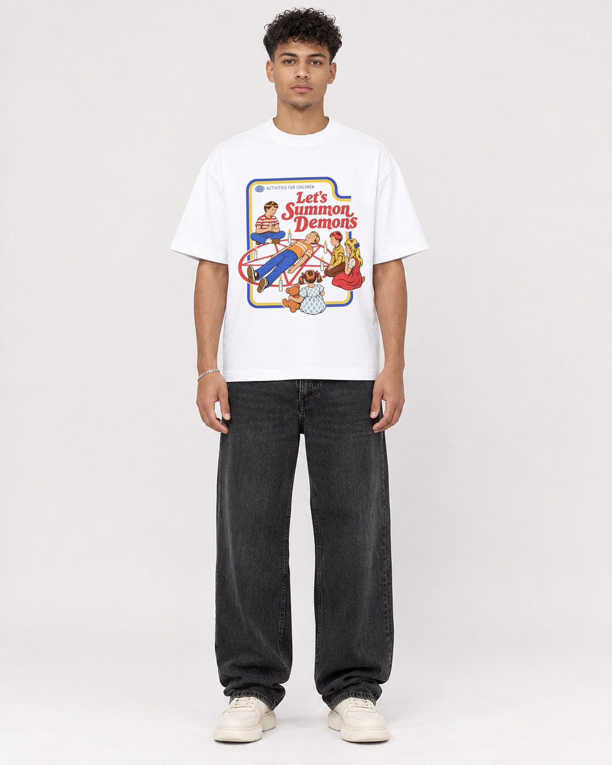 Mockup Boxy Heavyweight Tee White male full-body 20