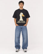 Mockup Boxy Heavyweight Tee Black male full-body 46