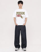 Mockup Boxy Heavyweight Tee White male full-body 01