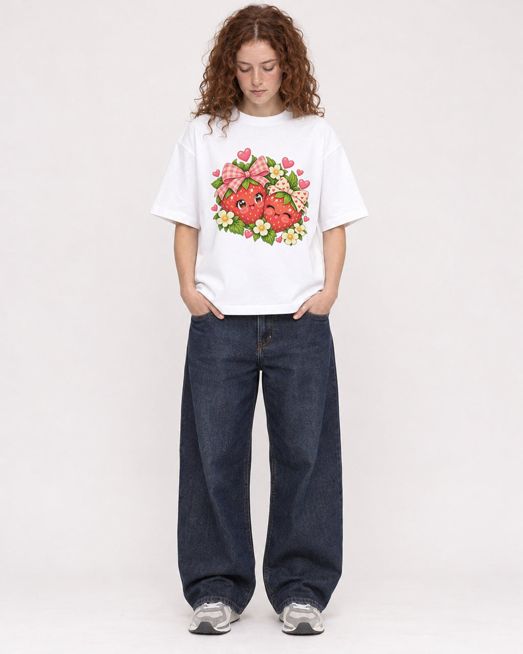 Mockup Boxy Heavyweight Tee White female full-body 09