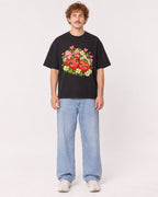 Mockup Boxy Heavyweight Tee Black male full-body 09