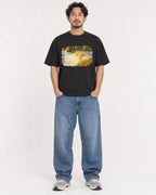 Mockup Boxy Heavyweight Tee Black male full-body 02