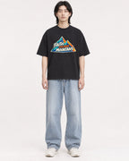 Mockup Boxy Heavyweight Tee Black male full-body 41
