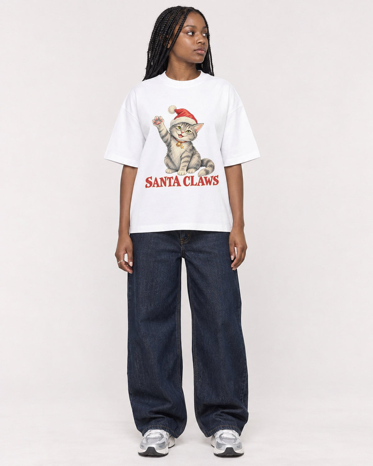 Mockup Boxy Heavyweight Tee White female full-body 04