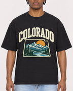 Mockup Boxy Heavyweight Tee Black male close-up 05