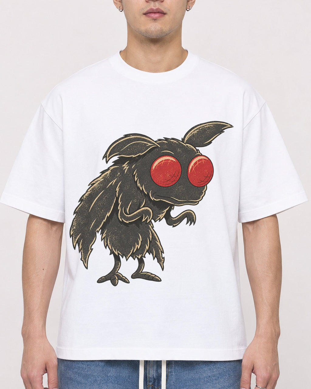 Mockup Boxy Heavyweight Tee White male close-up 13