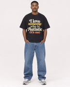Mockup Boxy Heavyweight Tee Black male full-body 14