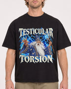 Mockup Boxy Heavyweight Tee Black male close-up 28