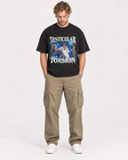 Mockup Boxy Heavyweight Tee Black male full-body 28