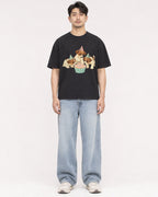 Mockup Boxy Heavyweight Tee Black male full-body 13