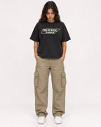 Mockup Boxy Heavyweight Tee Black female full-body 06