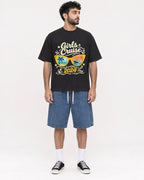 Mockup Boxy Heavyweight Tee Black male full-body 07