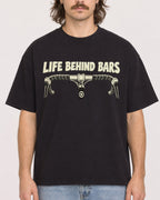 Mockup Boxy Heavyweight Tee Black male close-up 49