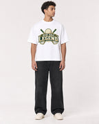 Mockup Boxy Heavyweight Tee White male full-body 10