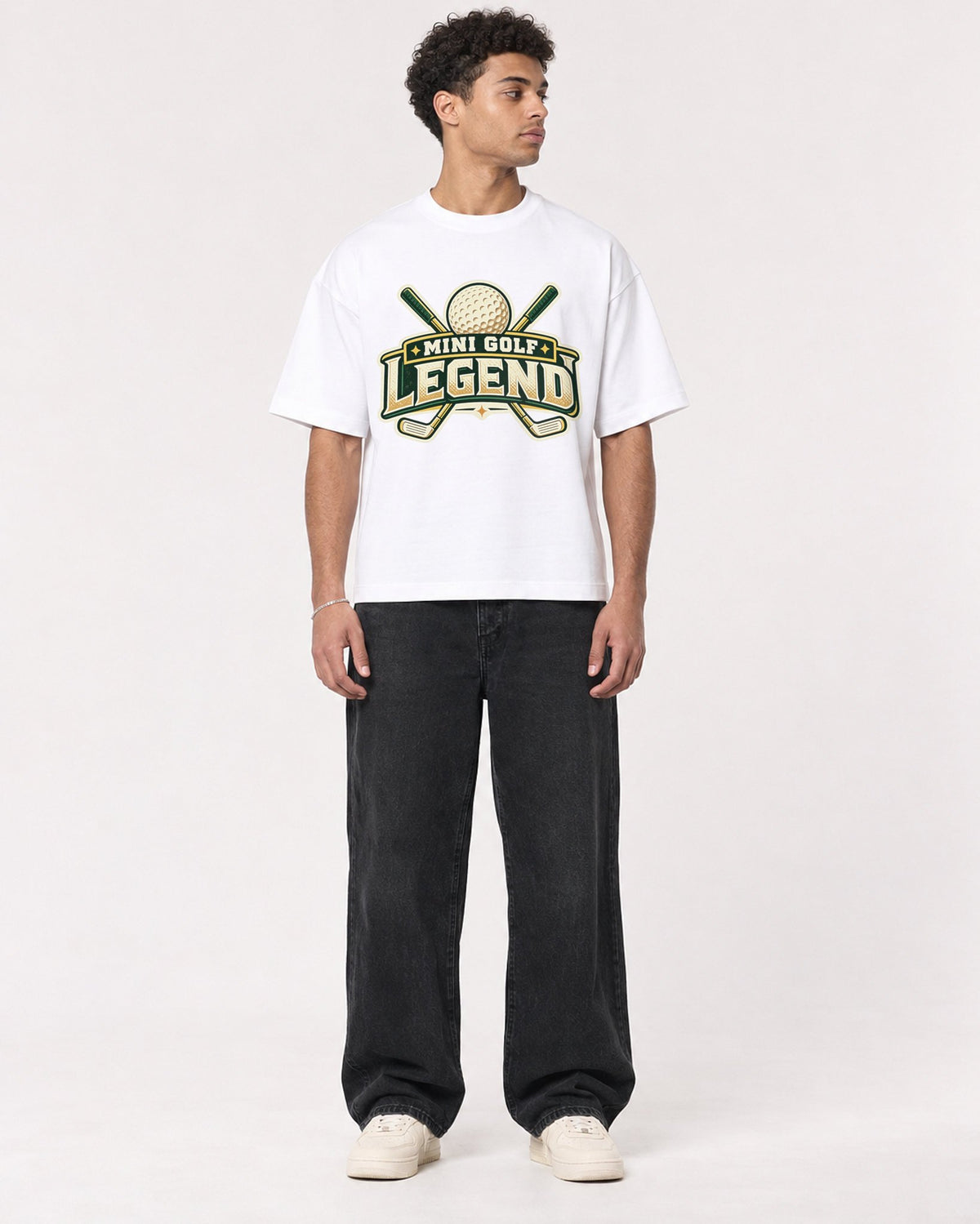 Mockup Boxy Heavyweight Tee White male full-body 10