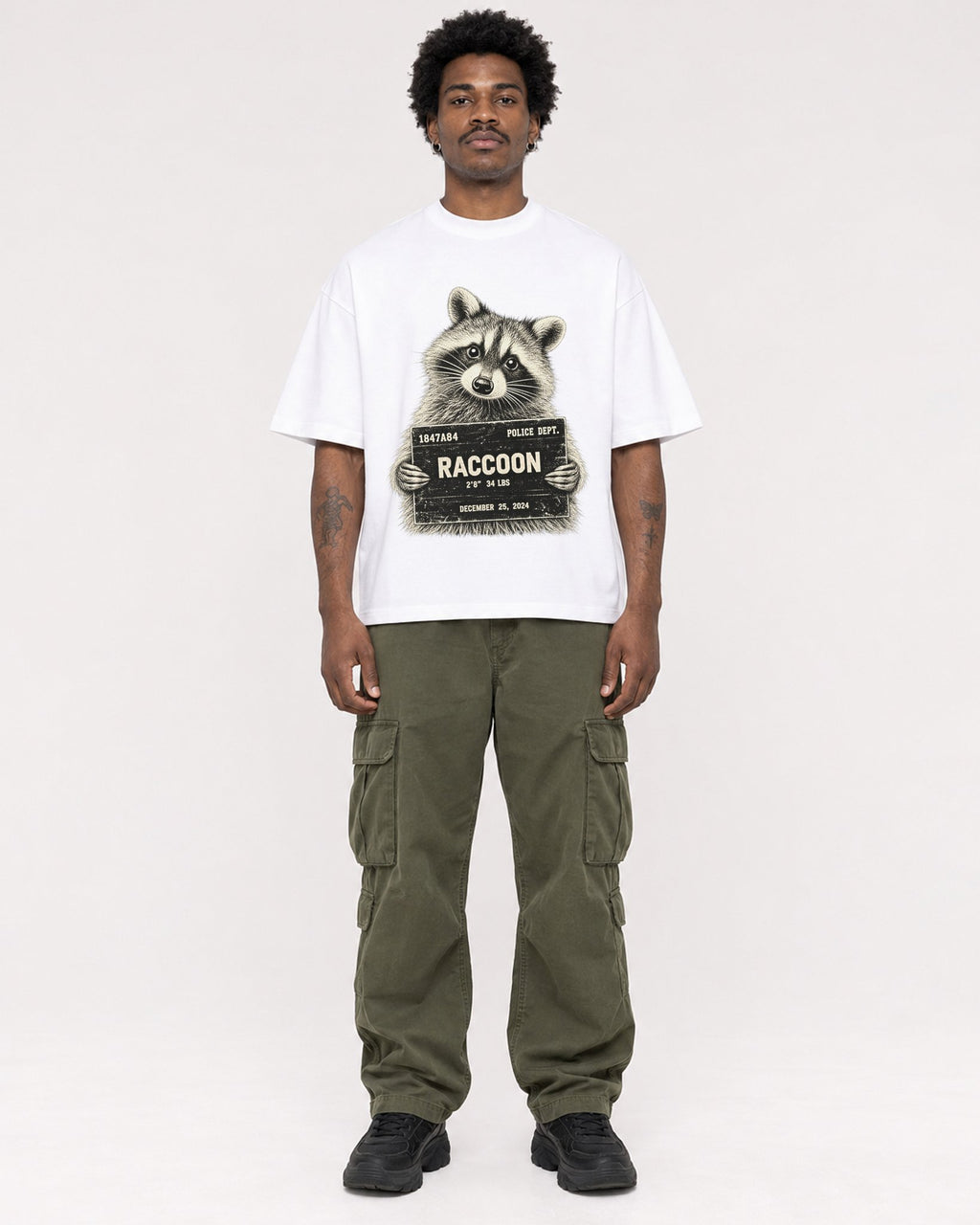 Mockup Boxy Heavyweight Tee White male full-body 24