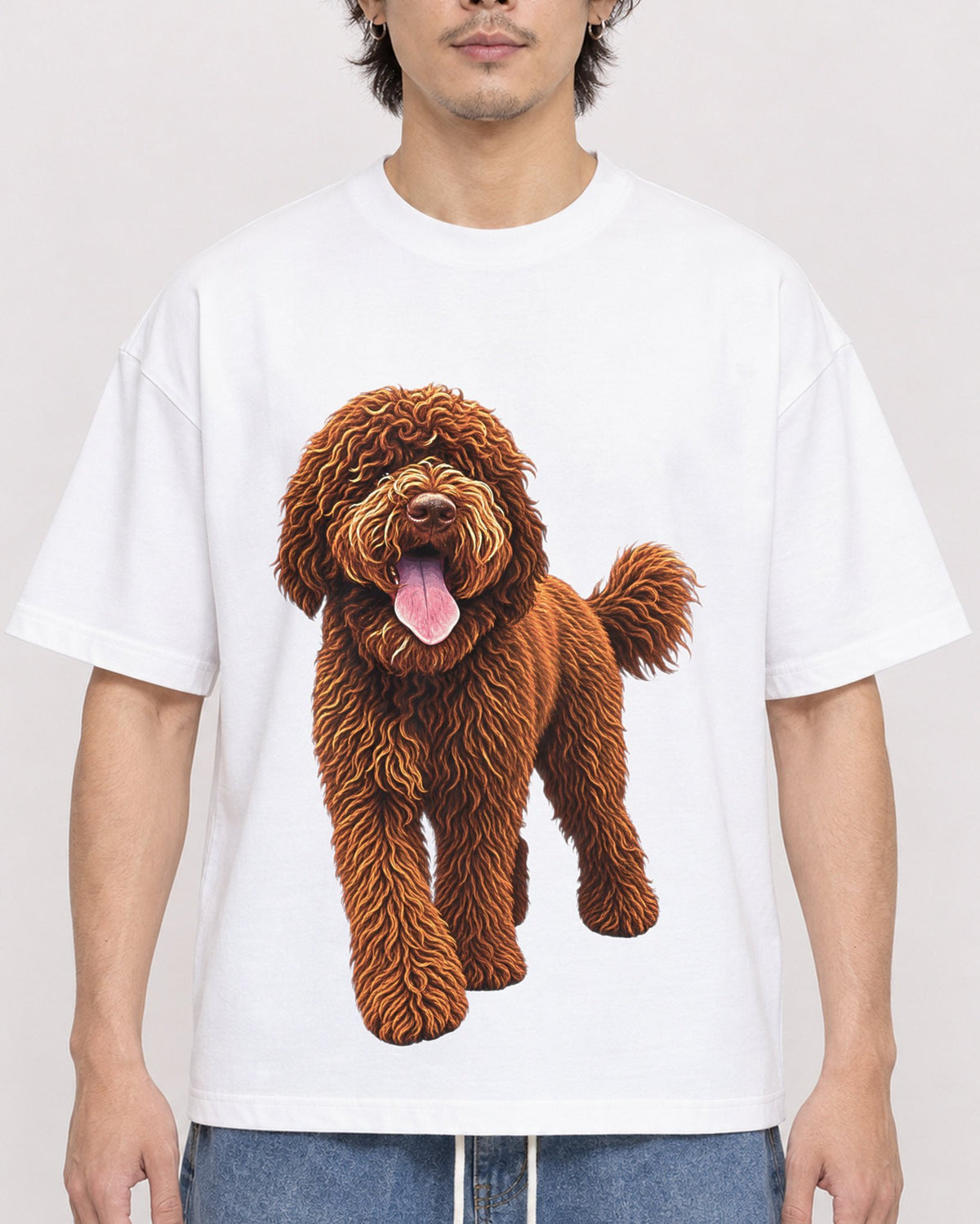 Mockup Boxy Heavyweight Tee White male close-up 03
