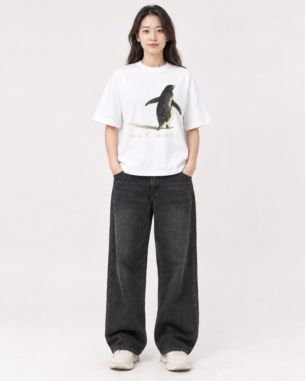 Mockup Boxy Heavyweight Tee White female full-body 03