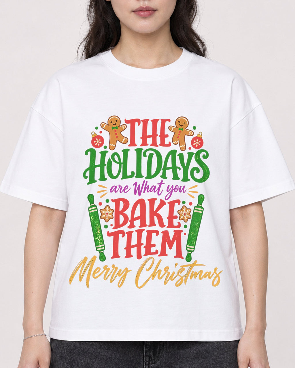 Mockup Boxy Heavyweight Tee White female close-up 03
