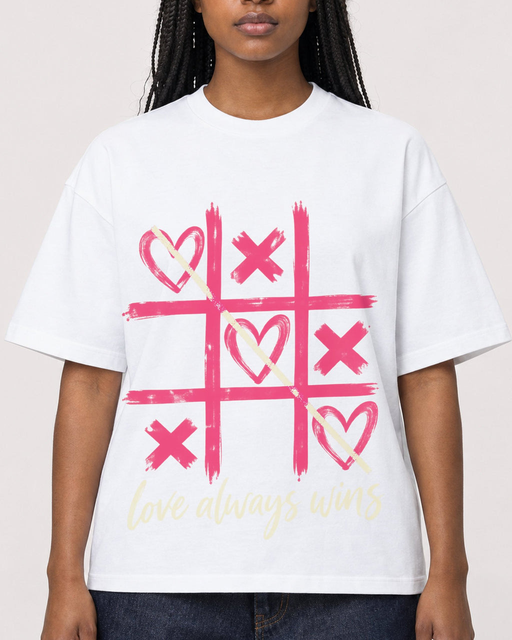 Mockup Boxy Heavyweight Tee White female close-up 04