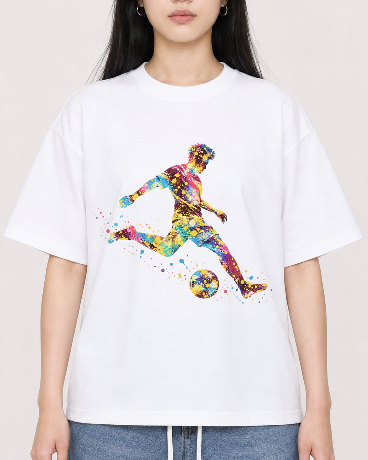 Mockup Boxy Heavyweight Tee White female close-up 01