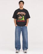 Mockup Boxy Heavyweight Tee Black male full-body 10