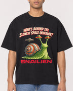 Mockup Boxy Heavyweight Tee Black male close-up 10