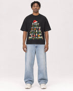Mockup Boxy Heavyweight Tee Black male full-body 05